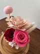 The Floral House, Preserved Flowers, Everlasting Flowers, Dried Flowers, Preserved Rose, Pink Rose, Glass dome