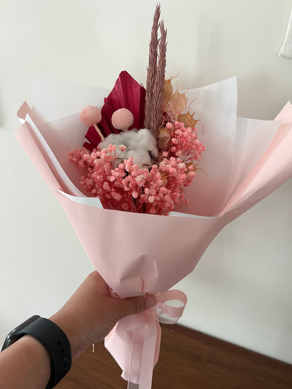 The Floral House, Preserved Flowers, Everlasting Flowers, Dried Flowers, Preserved Rose, Cute Little Posie, Bright Pink